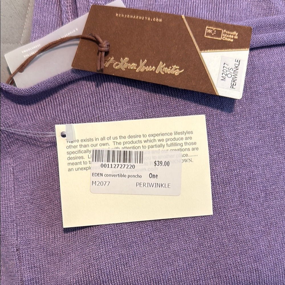 NWT Eden Convertible Poncho in Periwinkle